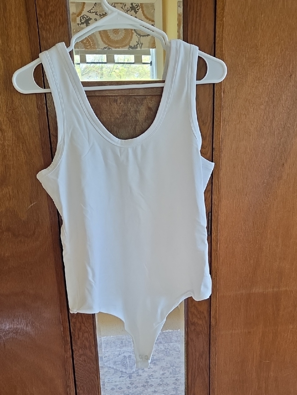 nuuds White Scoop Neck Bodysuit